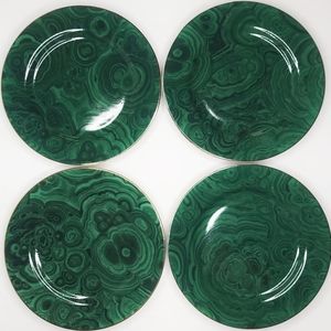 4pcs Vintage 1970s Neiman Marcus Malachite Dessert/Tapas Plates